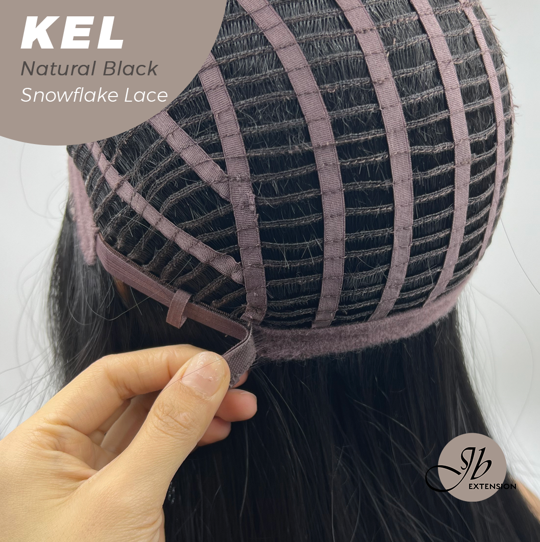 [PRE-ORDER] JBEXTENSION 22 Inches Natural Black Pre-Cut Snowflake Lace Frontlace Glueless Wig KEL NATURAL BLACK【PERMATEASE】【BENDY EAR TABS】