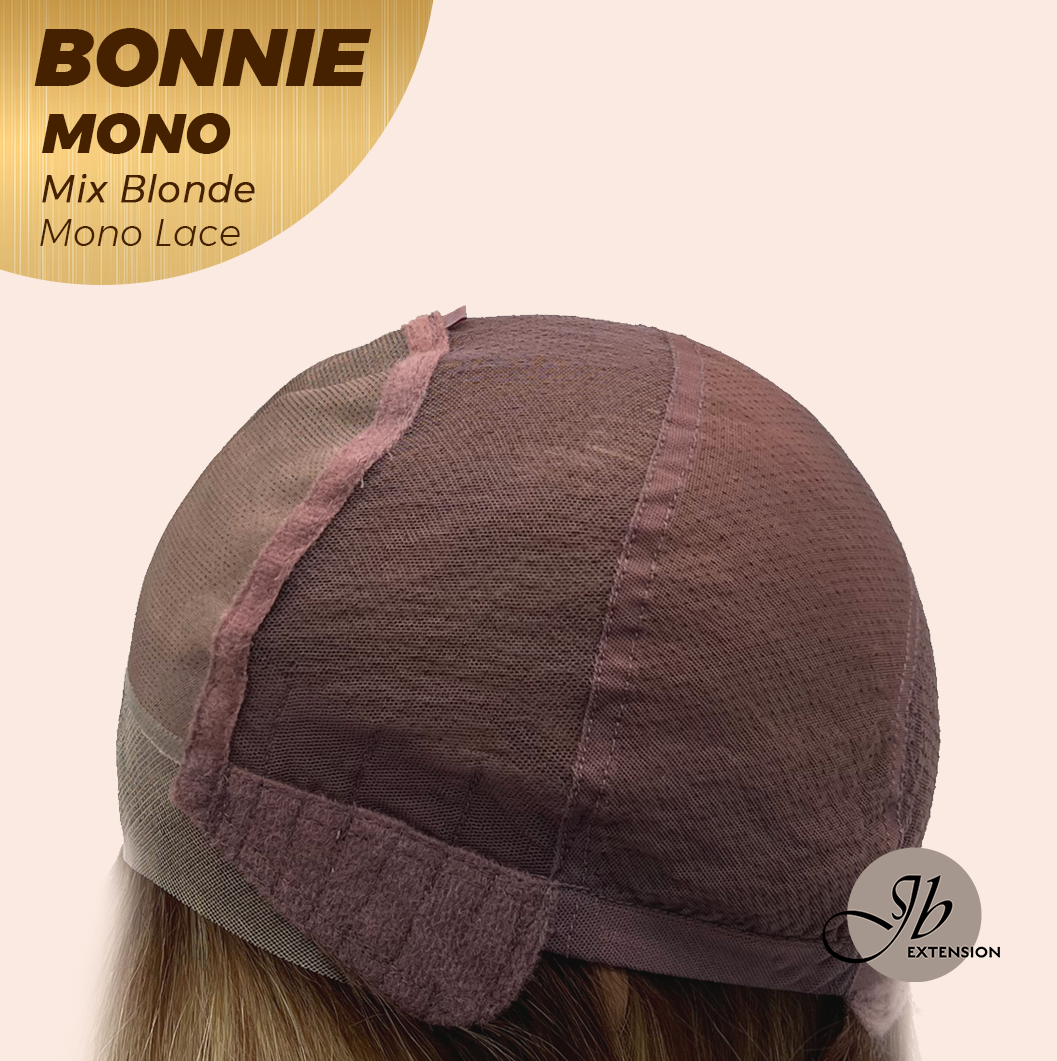 [PRE-ORDER] HOT OF SEASON - BONNIE MONO MIX BLONDE Full Monofilament Handmade Full Lace Full Hand Tied Wig 12 Inches Mix Blonde With Dark Root Mono Lace Handmade Futura Fiber Glueless Wig BONNIE MONO MIX BLONDE【BENDY EAR TABS】