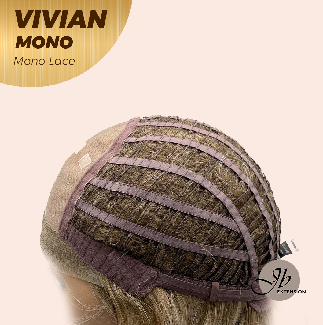 JBEXTENSION VIVIAN MONO Monofilament Handmade Wig 6X5 Full Monofilament Hand Tied Top Wig 12 Inches Blonde Wave Mono Lace Wig With Anti-slip Silicone Strips Glueless Wig VIVIAN MONO【BENDY EAR TABS】
