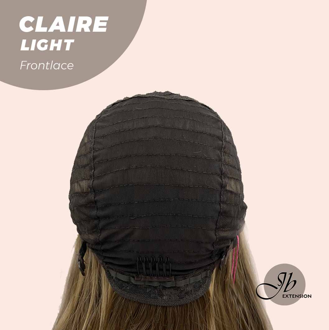JBEXTENSION 24 Inches Body Wave Light Brown With Highlight Pre-Cut Frontlace Glueless Wig CLAIRE LIGHT