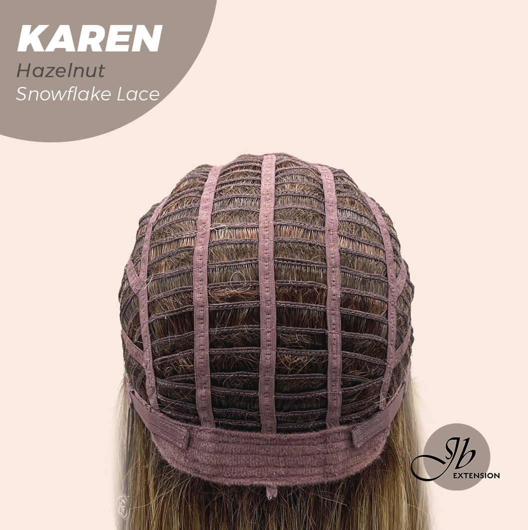 [PRE-ORDER] JBEXTENSION 18 Inches Hazelnut Pre-Cut T Part Snowflake Lace Frontlace Glueless Wig KAREN HAZELNUT【BENDY EAR TABS】