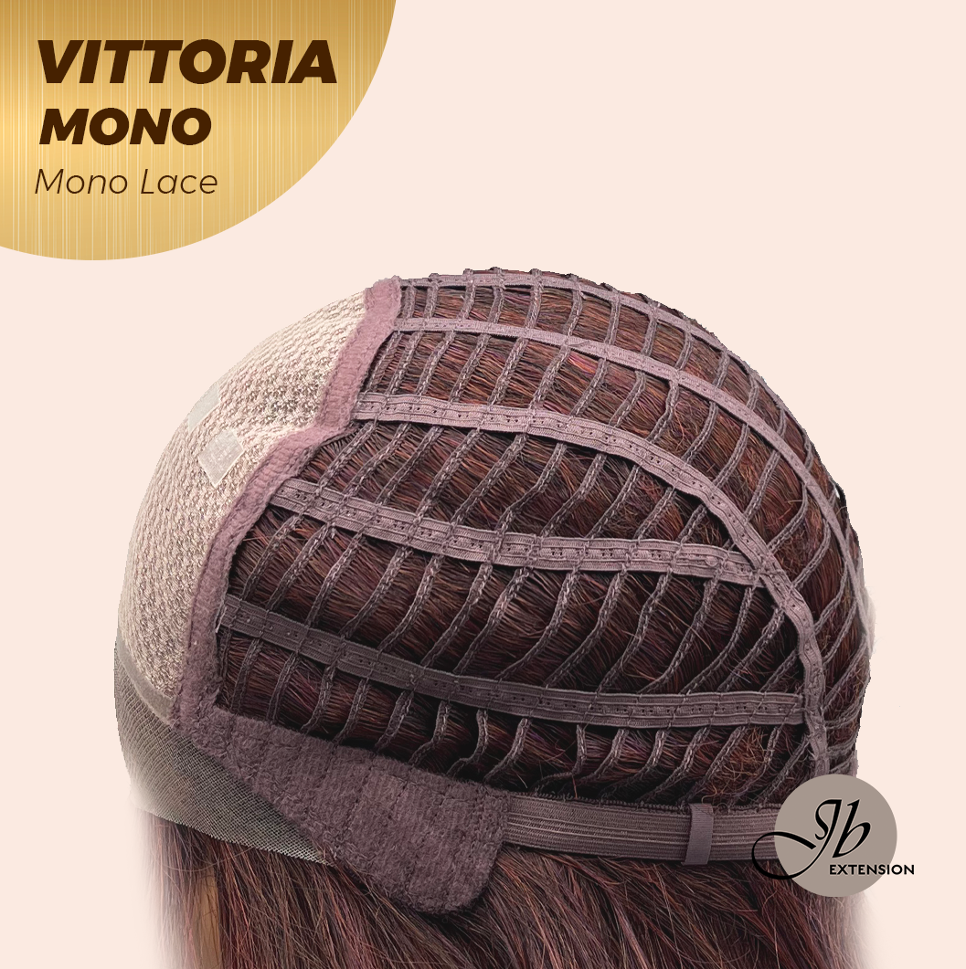 JBEXTENSION VITTORIA MONO Monofilament Handmade Wig 6X5 Full Monofilament Hand Tied Top Wig 16 Inches Dark Red Curly Mono Lace Wig With Anti-slip Silicone Strips Glueless Wig VITTORIA MONO【BENDY EAR TABS】