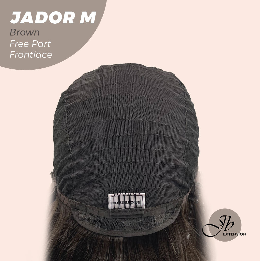 JBEXTENSION 20 Inches Brown Curly Lace Front Wig.Pre Plucked 13*4 HD Transparent Lace Frontal Handmade Futura Fiber Swiss Lace Synthetic Fiber Glueless Wig JADOR M BROWN