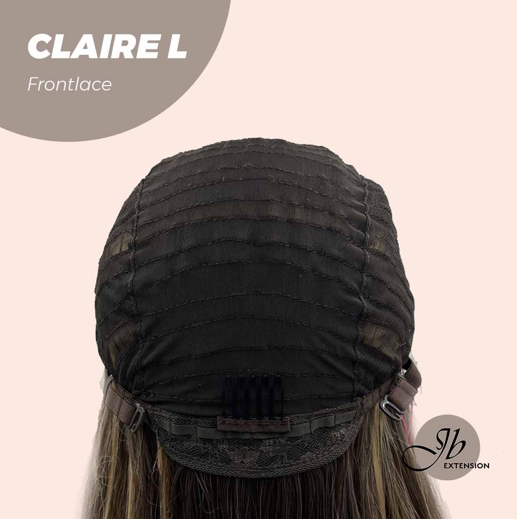JBEXTENSION 26 Inches Body Wave Brown With Highlight Pre-Cut Frontlace Glueless Wig CLAIRE LACE L