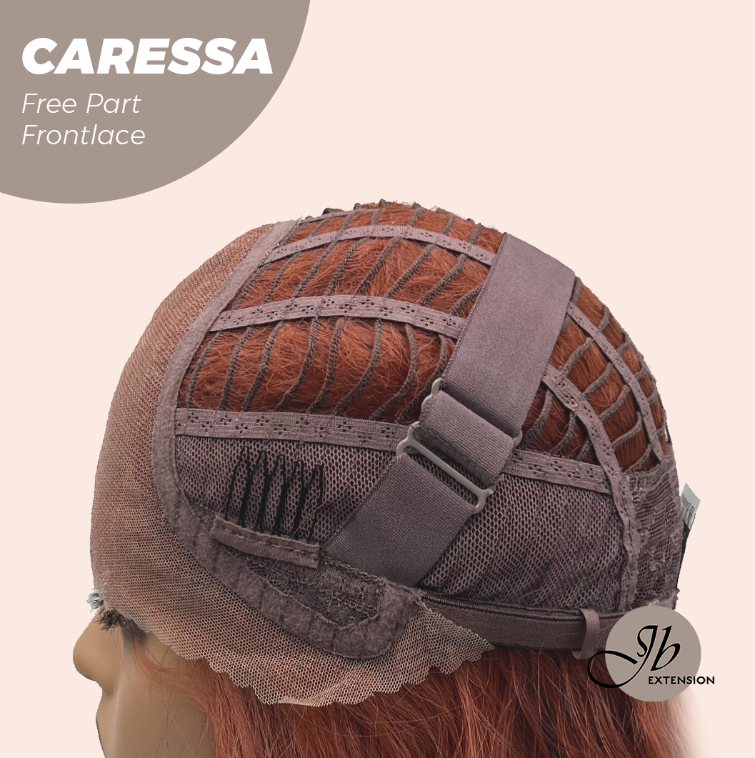 Nichole's Selection - 22 Inches Copper Curly Wave Free Part Frontlae Glueless Wig CARESSA