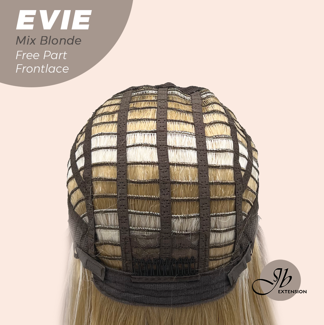 JBEXTENSION 22 Inches Mix Blonde Pre-Cut Free Part Frontlace Glueless Wig EVIE MIX BLONDE