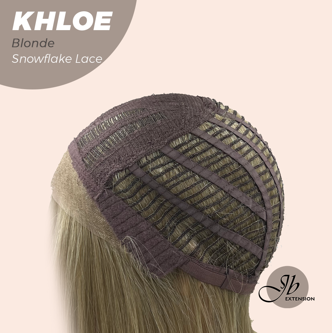 JBEXTENSION 12 Inches Bob Cut Blonde Pre-Cut Snowflake Lace Frontlace Glueless Wig KHLOE BLONDE【PERMATEASE】【BENDY EAR TABS】