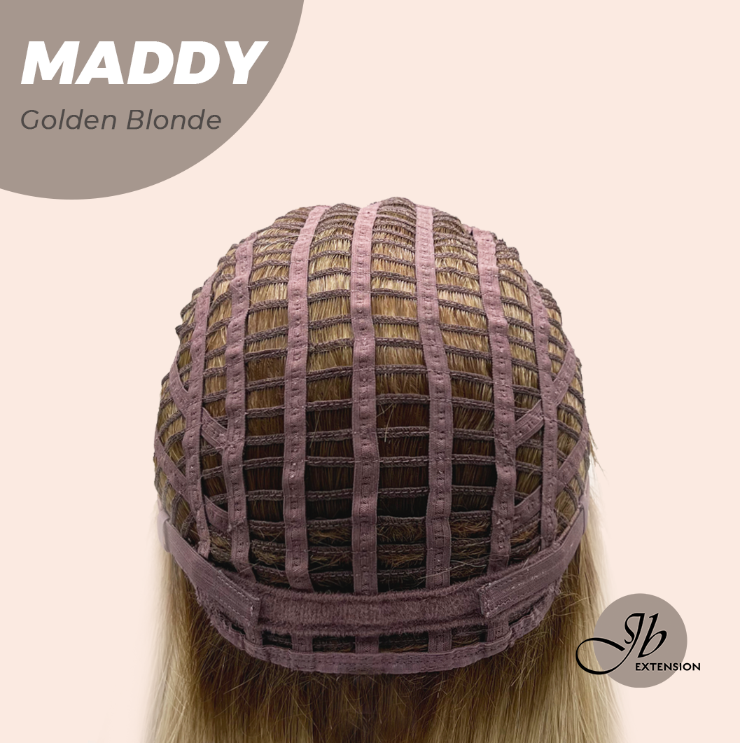 JBEXTENSION 18 Inches Golden Blonde Women Fashion Full Machine Wig MADDY GOLDEN BLONDE【PLUS PERMATEASE】【BENDY EAR TABS】