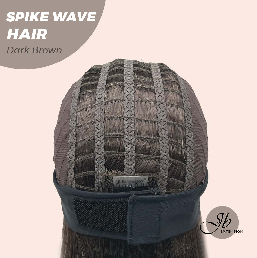 JBEXTENSION 24 Inches Long Curly Hair Dark Brown Headband Wig SPIKE WAVE HAIR - DARK BROWN