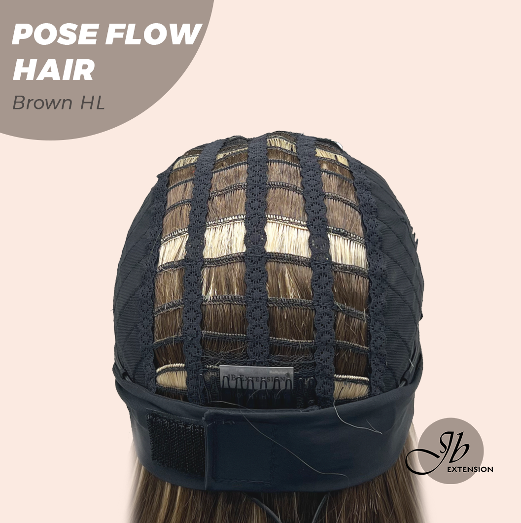 JBEXTENSION 18 Inches Brown with Highlight Headband Wig POSE FLOW HAIR - BROWN HIGHLIGHT