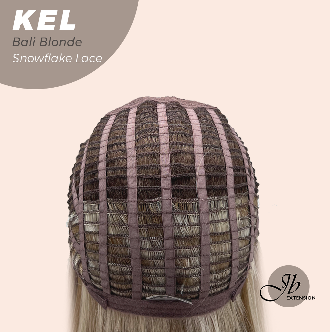 JBEXTENSION 22 Inches Bali Blonde Pre-Cut Snowflake Lace Frontlace Glueless Wig KEL BALI BLONDE【PERMATEASE】【BENDY EAR TABS】- S/M