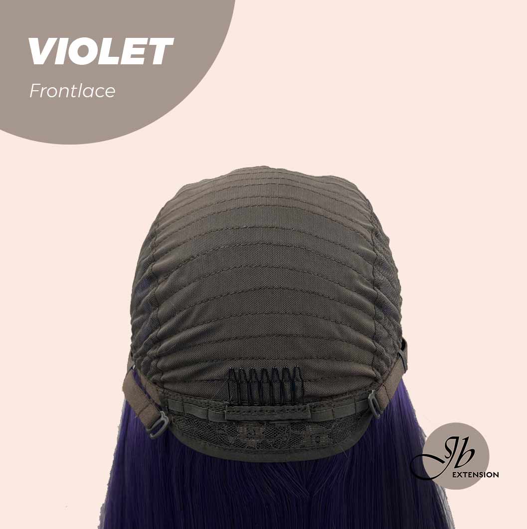 JBEXTENSION 26 Inches Dark Purple Color Long Straight Frontlace Glueless Wig VIOLET