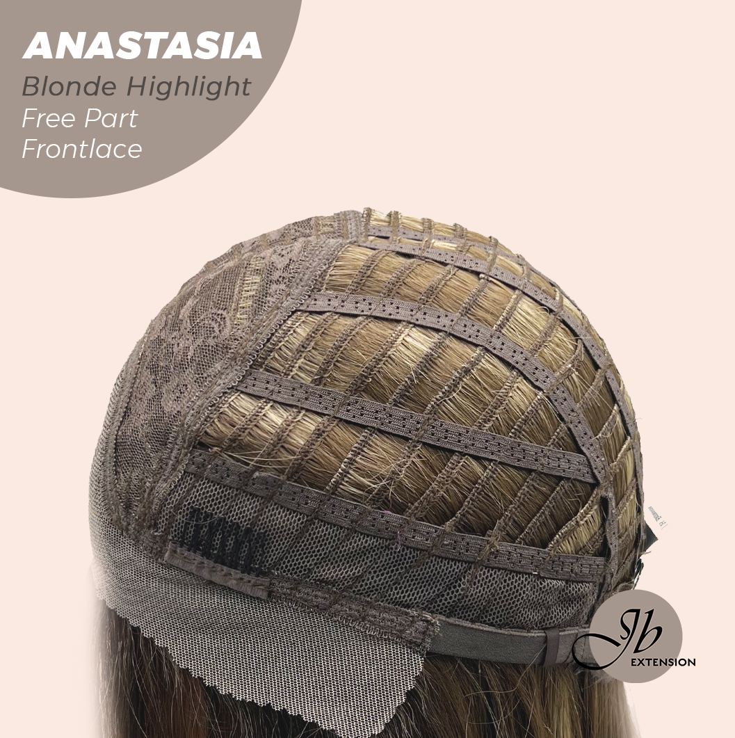 JBEXTENSION 20 Inches Blonde Highlight Curly Pre-Cut 13X3 Lace Free Part Frontlace Glueless Wig ANASTASIA BLONDE HIGHLIGHT