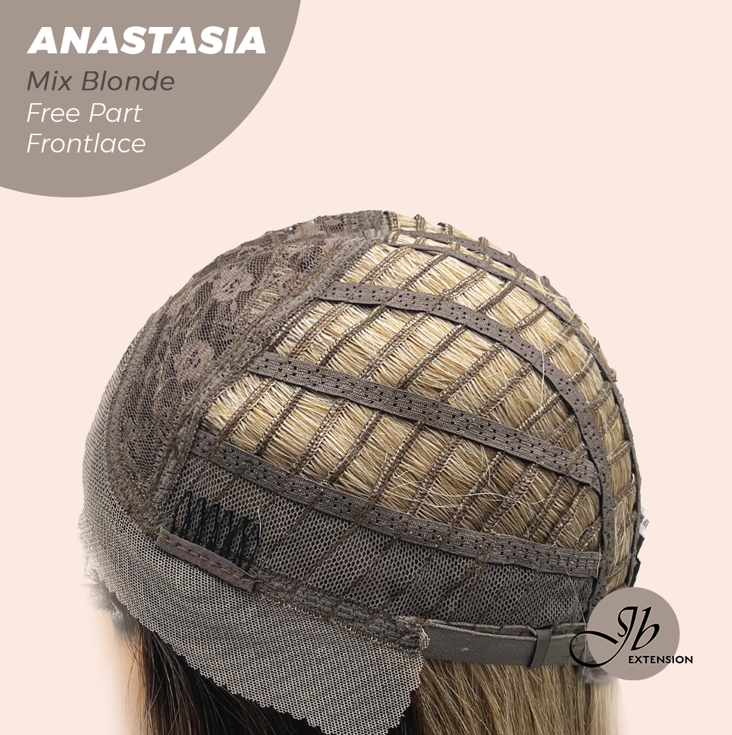 JBEXTENSION 20 Inches Mix Blonde Curly Pre-Cut 13X3 Lace Free Part Frontlace Glueless Wig ANASTASIA MIX BLONDE