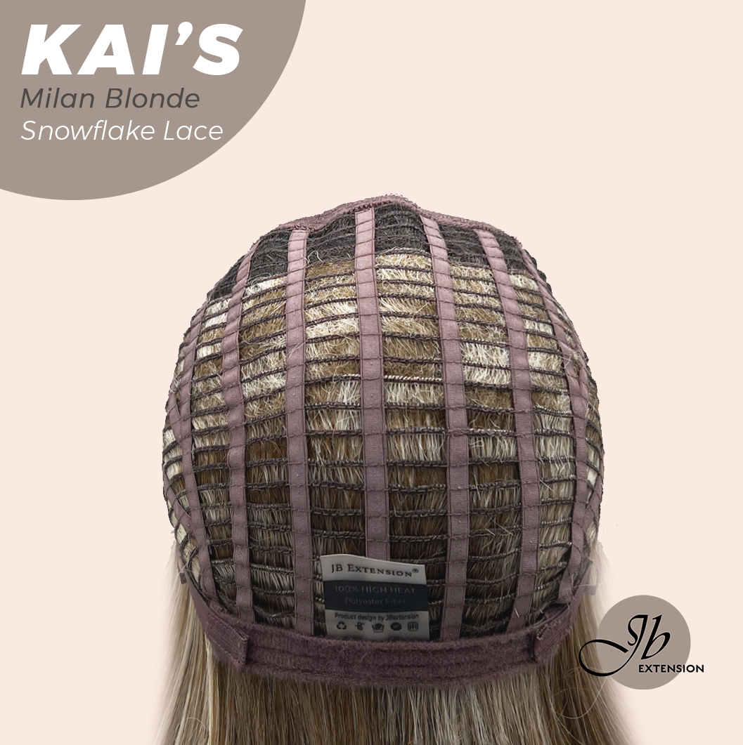 JBEXTENSION 18 Inches Milan Blonde Pre-Cut Snowflake Lace Frontlace Glueless Wig KAI'S MILAN BLONDE【PERMATEASE】【BENDY EAR TABS】- M/L