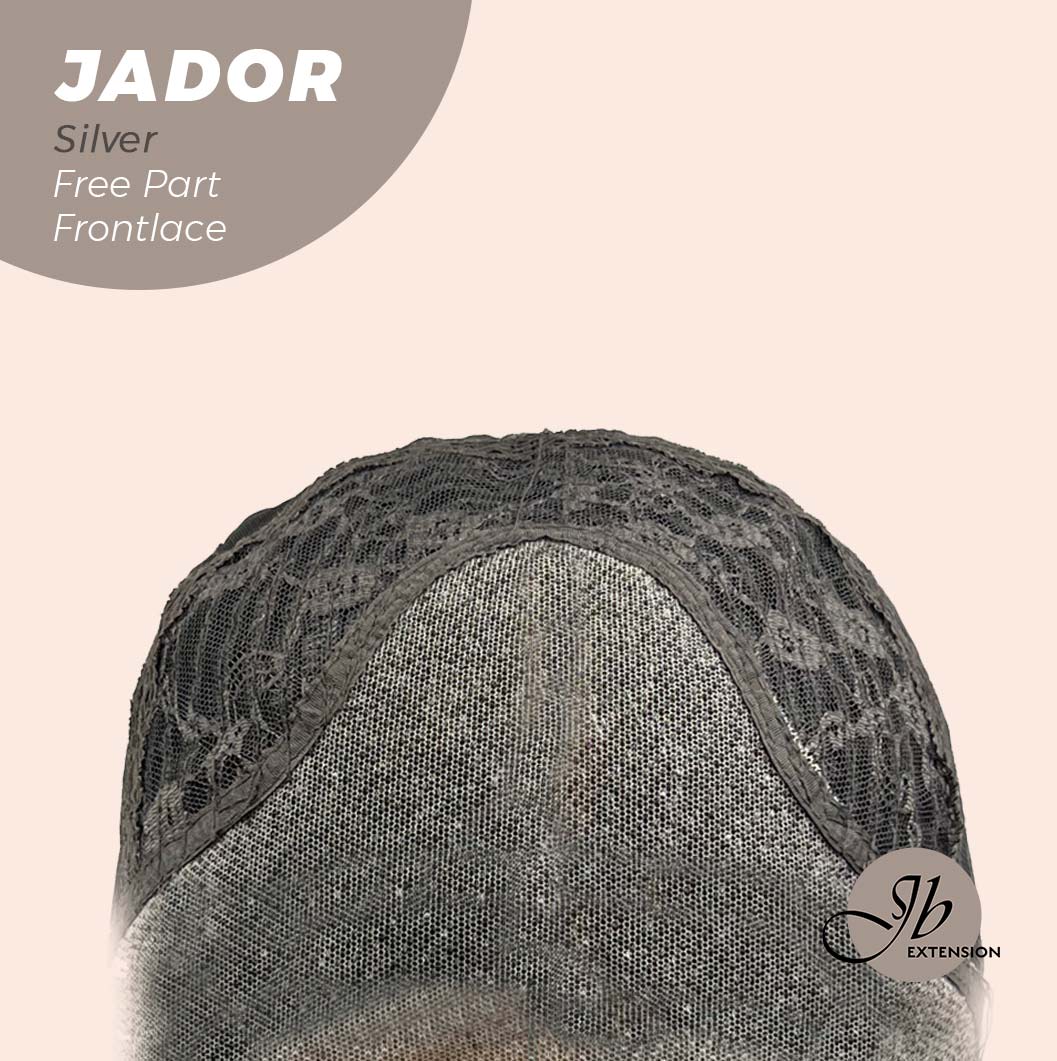 JBEXTENSION 10 Inches Silver Curly Lace Front Wig.Pre Plucked 13*4 HD Transparent Lace Frontal Handmade Futura Fiber Swiss Lace Synthetic Fiber Glueless Wig JADOR SILVER