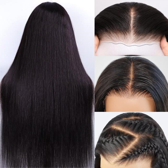 C-Shape Ear Design Glueless 8x5 Straight HD Lace Wig Pre-Cut Closure Wig Wear Go Invisible Knots