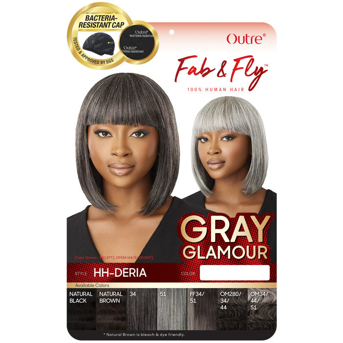 Outre Fab & Fly 100% Human Hair Gray Glamour Full Wig - HH-DERIA