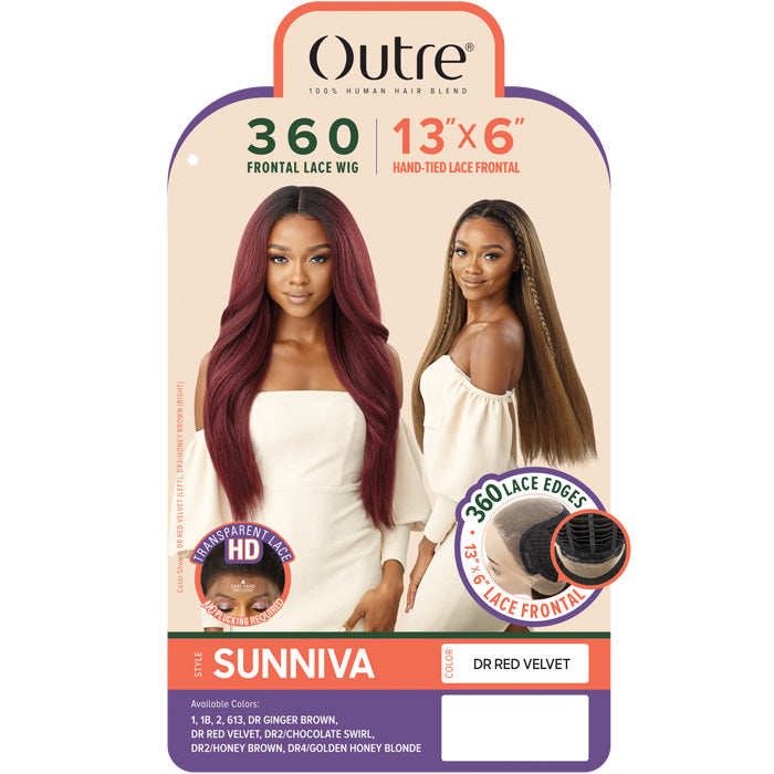 Outre 360 Frontal Lace 100% Human Hair Blend 13X6 HD Lace Front Wig - SUNNIVA