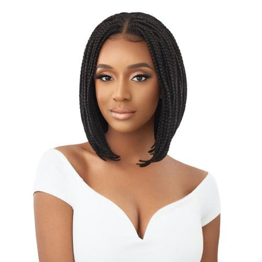 Outre Pre Braided 4X4 HD Lace Front Wig - BOX BRAID BOB 12"