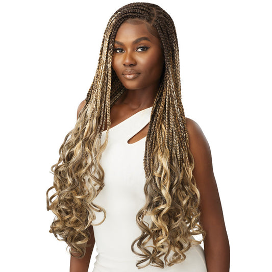 Outre Glueless Hand-Tied Pre-Braided 13X4 HD Lace Front Wig - FRENCH CURL BOX BRAID 32"