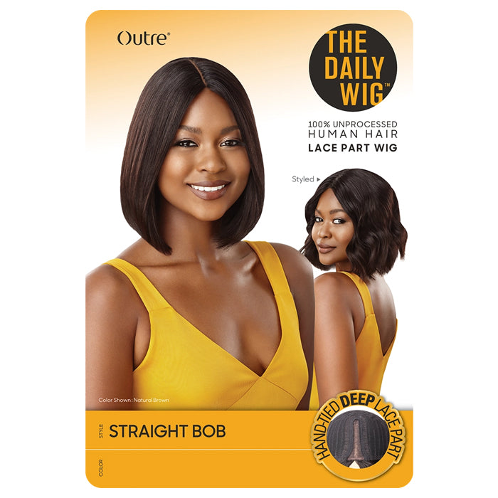 Outre 100% Unprocessed Human Hair Lace Part Daily Wig - STRAIGHT BOB