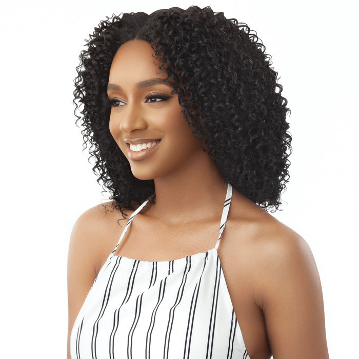 Outre Big Beautifull Hair 100% Human Hair Blend U-Part Leave Out Wig - CURLY TWIST 14"