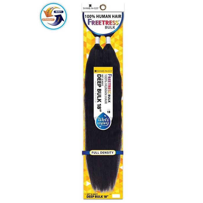 Freetress Bulk 100% Human Hair Bulk Braiding Hair - DEEP BULK 18 - Wet and Wavy