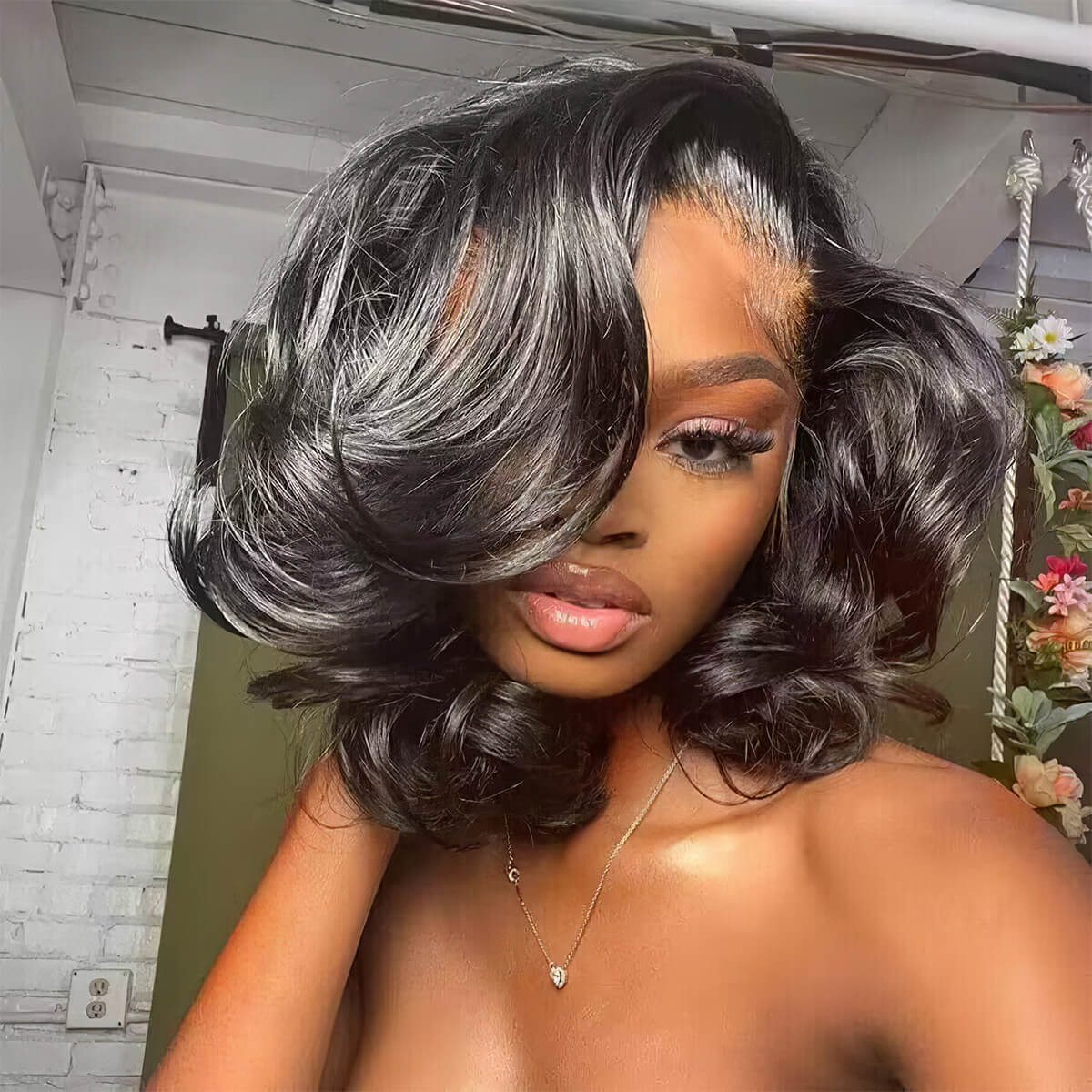 12" = $89 Short Bob Wig Loose Body Wave Pre Plucked HD Lace Human Hair Wig Beginner Friendly Glueless