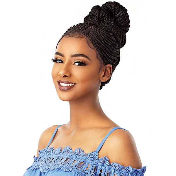 Sensationnel Cloud9 Synthetic Hand Braided 13x5 Part Swiss Lace Wig - SIDE PART CORNROW