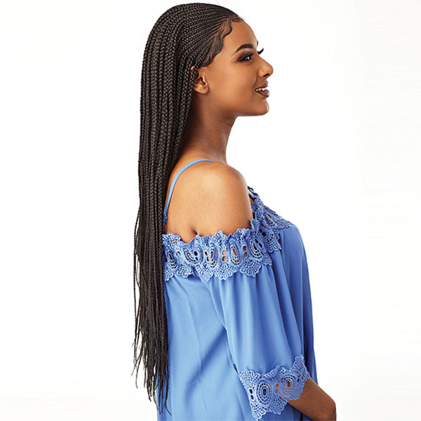 Sensationnel Cloud9 Synthetic Hand Braided 13x5 Part Swiss Lace Wig - SIDE PART CORNROW