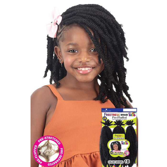 Freetress Braid 3X KIDS PRE-FLUFFED POPPIN' TWIST 12"