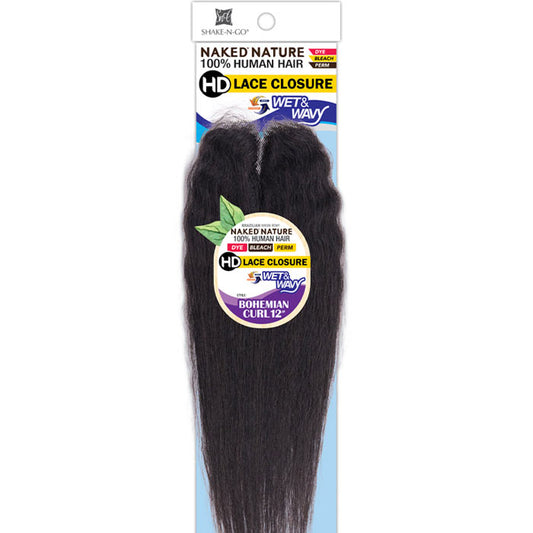 Shake N Go Naked 100% Human Hair HD Lace Wet & Wavy Closure - BOHEMIAN CURL 14"/16"
