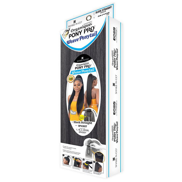 Shake N GO Organique Pony Pro Secret Pocket Ponytail - SLEEK STRAIGHT