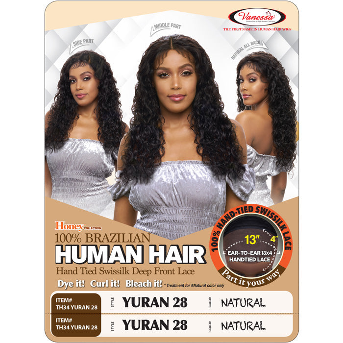 Vanessa Honey-C Brazilian Human Hair Swissilk Lace Wig - TH34 YURAN 28