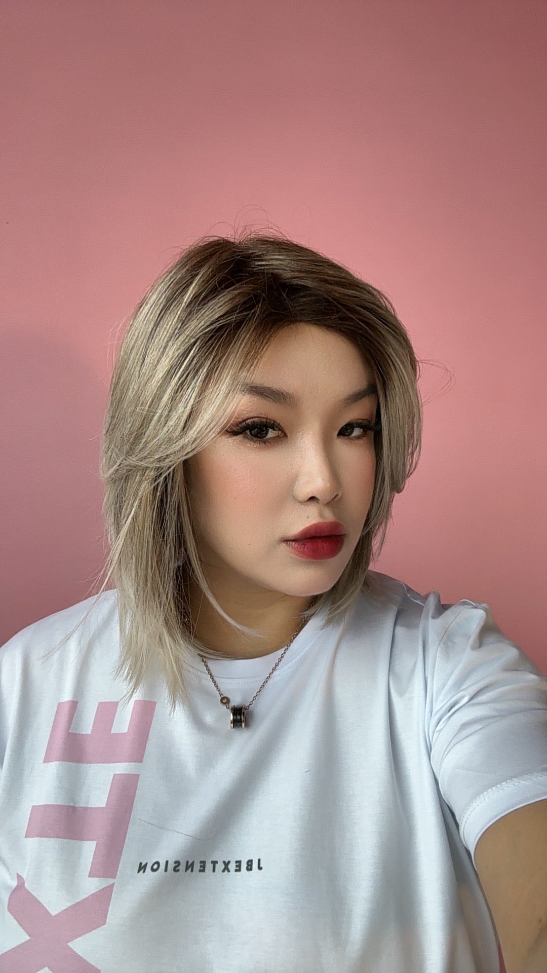 JBEXTENSION 14 Inches Mix Blonde with Dark Root Women Fashion Full Machine Wig TRACY【PLUS PERMATEASE】【BENDY EAR TABS】