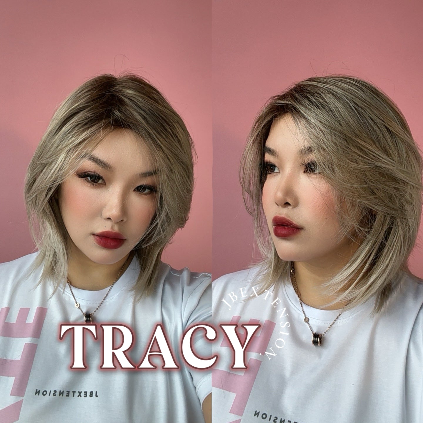 JBEXTENSION 14 Inches Mix Blonde with Dark Root Women Fashion Full Machine Wig TRACY【PLUS PERMATEASE】【BENDY EAR TABS】
