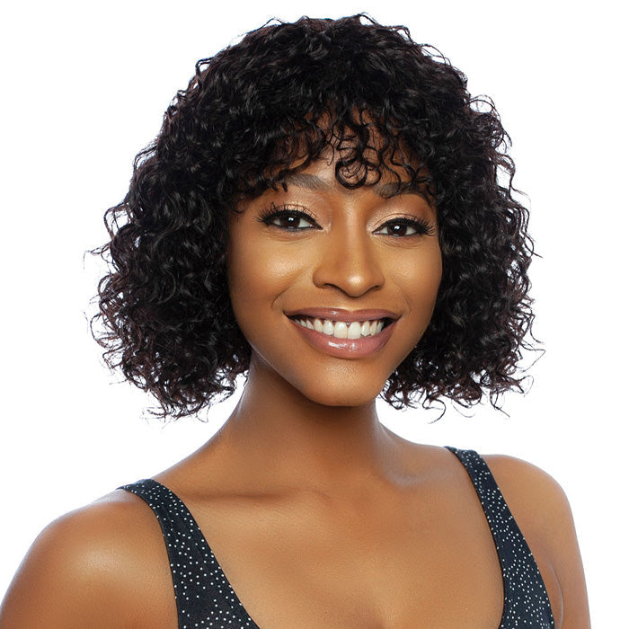 Mane Concept 11A Wet N Wavy Curl Full Bang Wig 12"