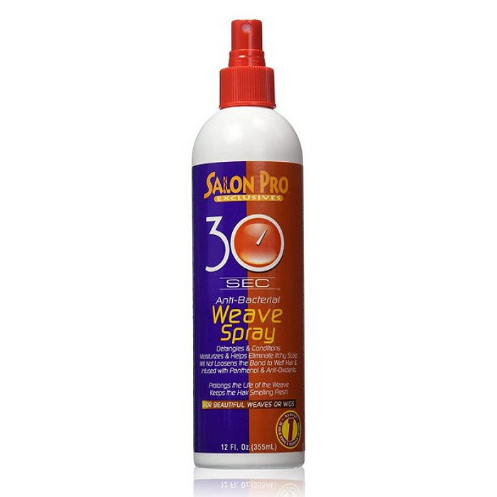 Salon Pro 30 Seconds Anti - Bacterial Weave Spray 12 oz