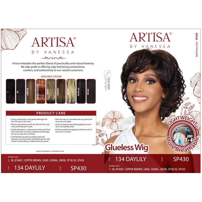 Vanessa Artisa Premium Glueless 13X4 HD Lace Front Wig - 134 DAYLILY