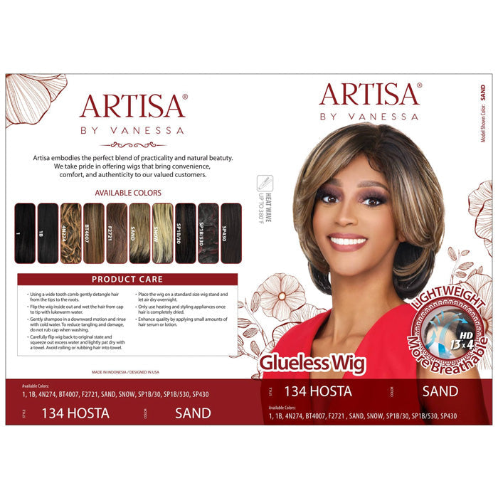 Vanessa Artisa Glueless 13x4 HD Lace Front Wig - 134 HOSTA