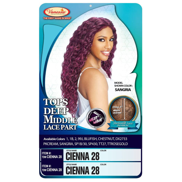 Vanessa Tops Deep Middle Lace Part Swissilk Wig - CIENNA 28