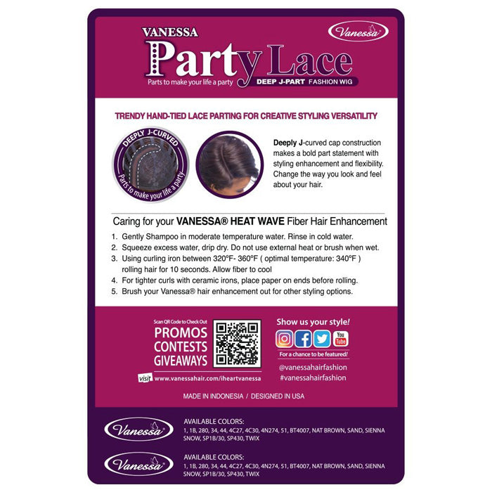 Vanessa Party Lace Deep J-Part Lace Wig - CETTY