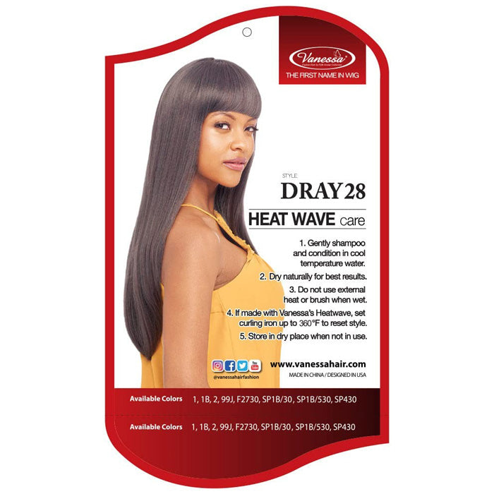 Vanessa Straight & Natural Fashion Synthetic Wig - DRAY 28