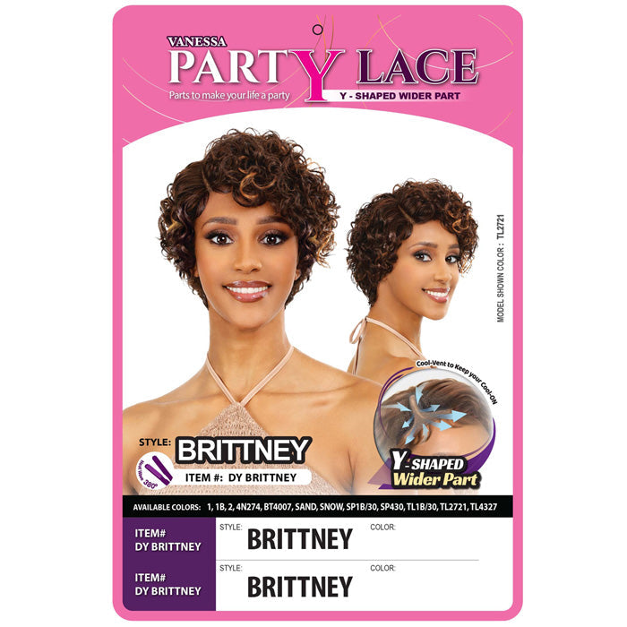 Vanessa Party Lace Y-Shaped Wider Part Lace Front Wig - BRITTNEY