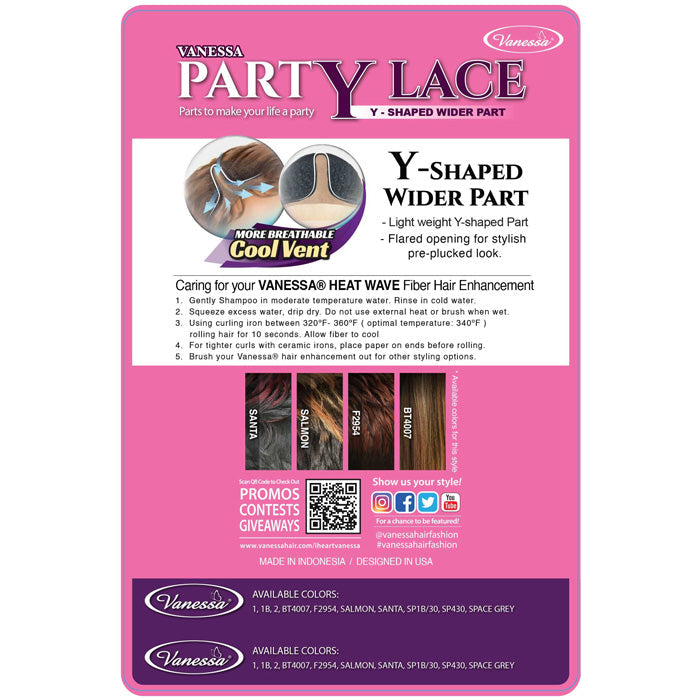 Vanessa PartY Lace Y-Shaped Lace Part Wig - NATALY