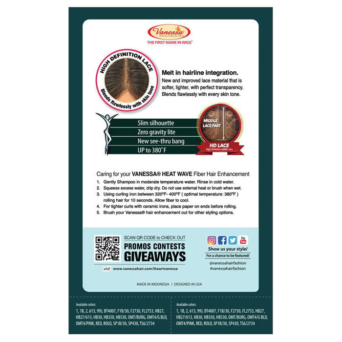 Vanessa Slim Bang HD Middle Part Lace Wig - LSB SUNI