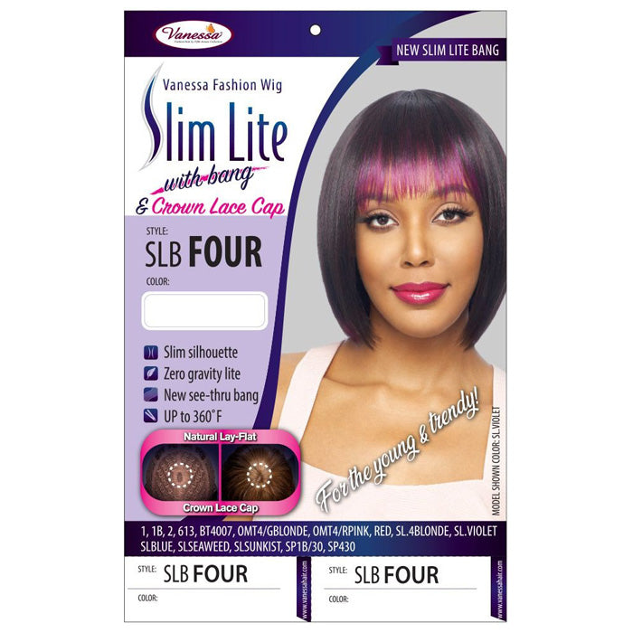 Vanessa Slim Lite with Bang Crown Lace Cap Wig - SLB FOUR
