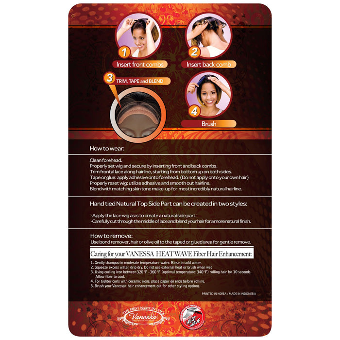 Vanessa Top Super RC-Side Swissilk Lace Front Wig - TOPS RC TATIA