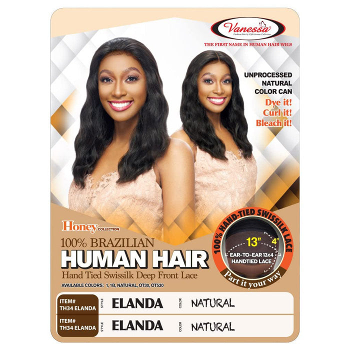 Vanessa 100% Unprocessed Human Hair 13X4 Swissilk Lace Wig - TH34 ELANDA